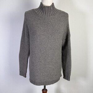 Marine Layer Turtleneck Sweater‎ Women's Small Chunky Knit Brown/Grey Wool Blend